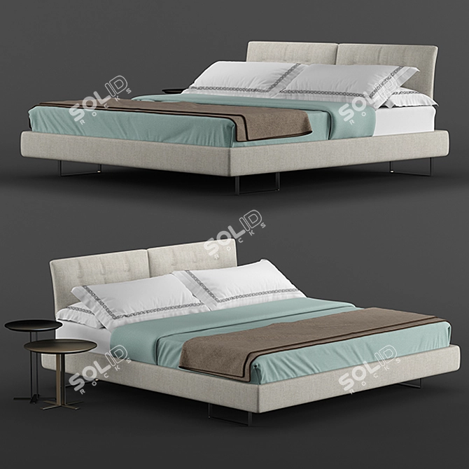 Saba Italia Limes Bed - Sleek and Stylish Modern Design 3D model image 2