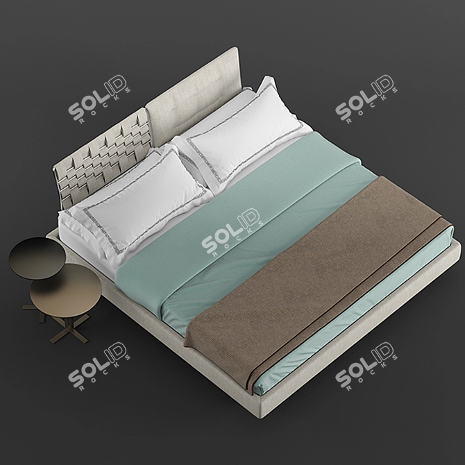 Saba Italia Limes Bed - Sleek and Stylish Modern Design 3D model image 4