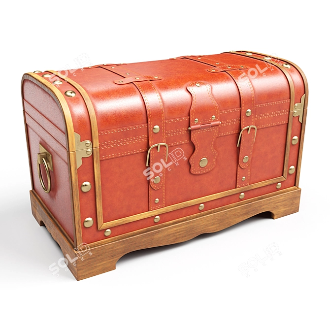 Elegant Leather Chest 3D model image 1