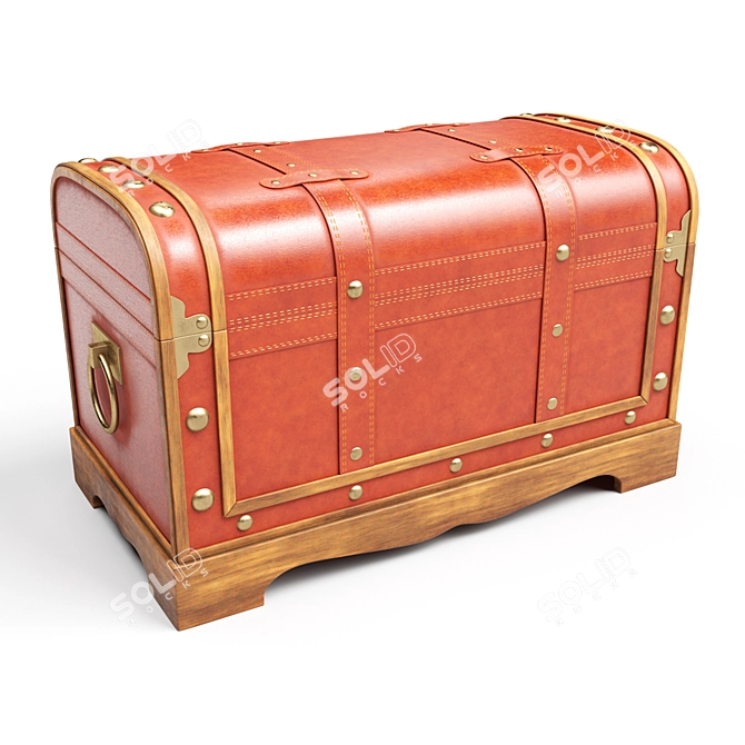 Elegant Leather Chest 3D model image 2