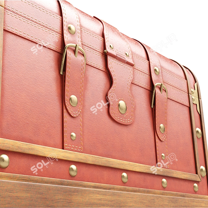 Elegant Leather Chest 3D model image 3