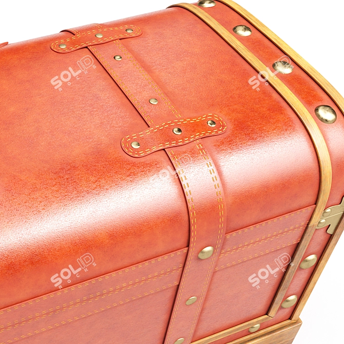 Elegant Leather Chest 3D model image 4