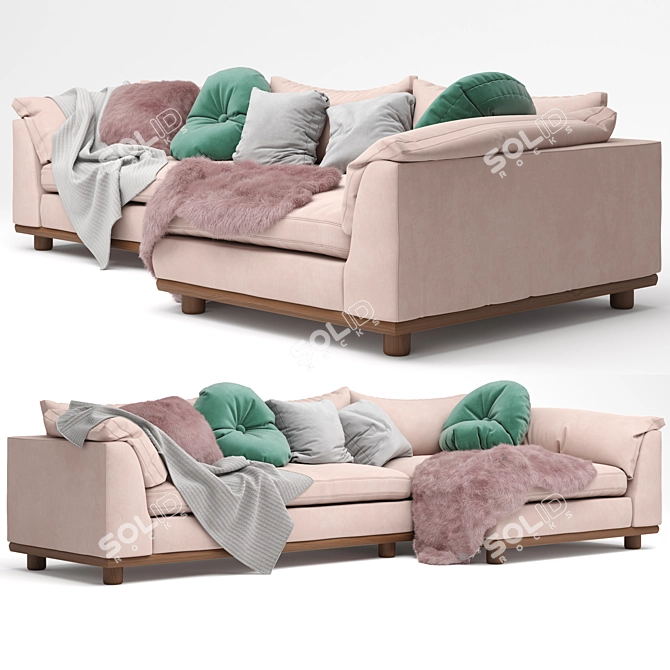 Relaxed Saguaro Sectional Sofa - Luxurious Comfort in Your Living Room 3D model image 2