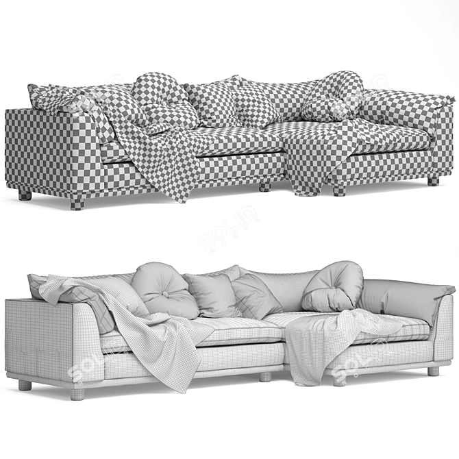 Relaxed Saguaro Sectional Sofa - Luxurious Comfort in Your Living Room 3D model image 3