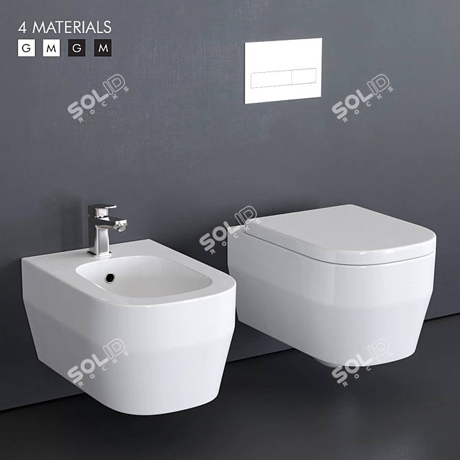 Modern Olympia Wall-Hung WC 3D model image 1