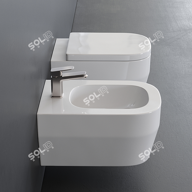 Modern Olympia Wall-Hung WC 3D model image 2