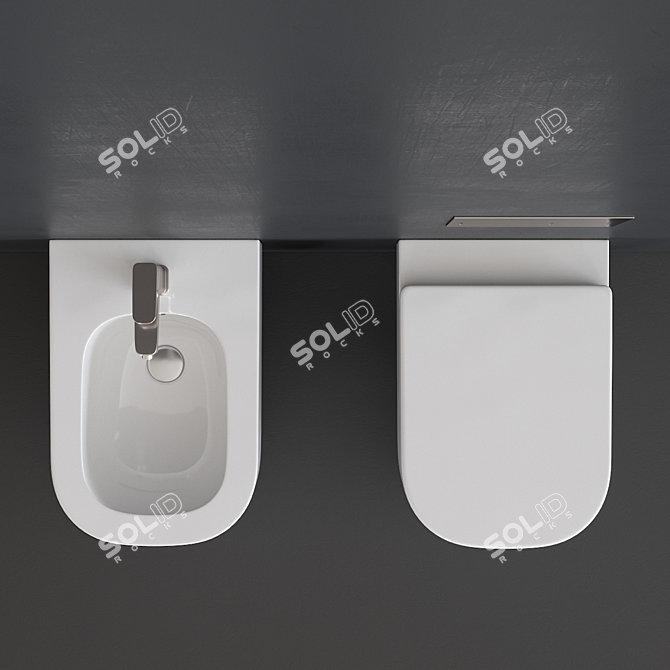 Modern Olympia Wall-Hung WC 3D model image 4