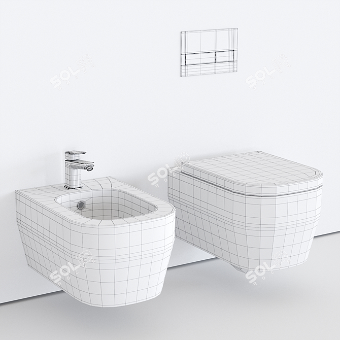 Modern Olympia Wall-Hung WC 3D model image 5