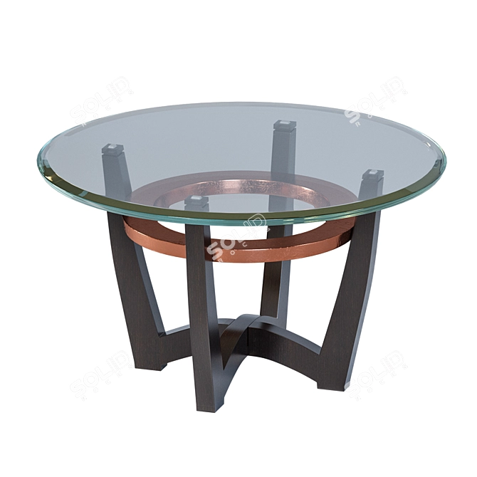 Modern Espresso Elation Cocktail Table 3D model image 1