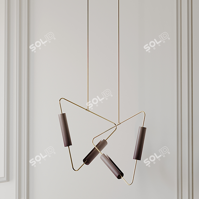 Muse Pendant: Brushed Brass Elegance 3D model image 3