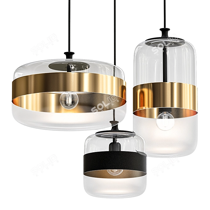 Futura SP Glass Pendant Light 3D model image 1