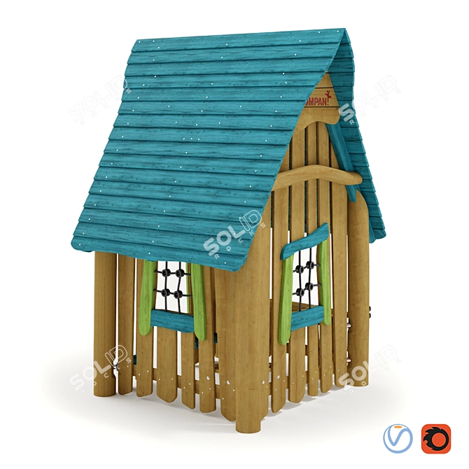 Kompan Playhouse: Classic Roof 3D model image 2