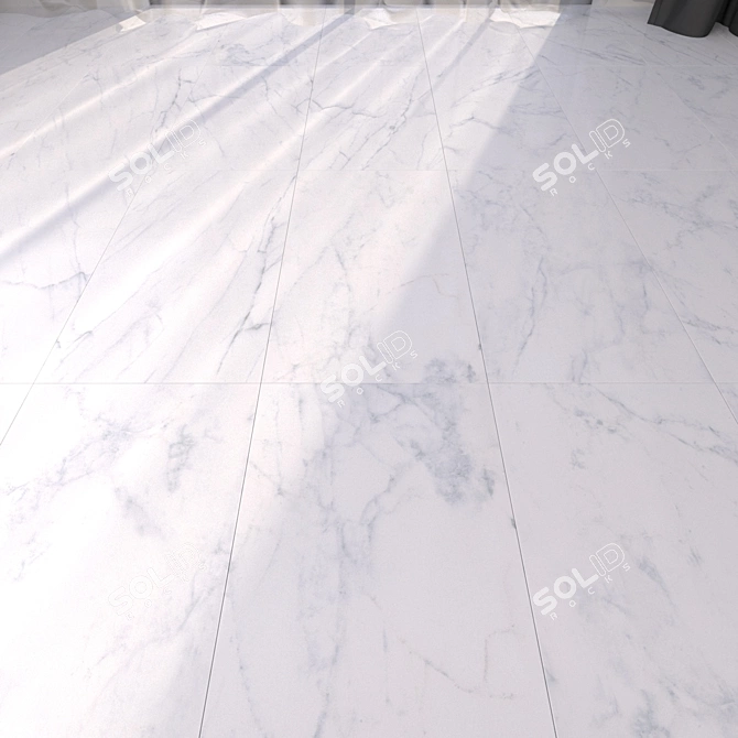 Elegant Carrara White Marble Flooring 3D model image 1