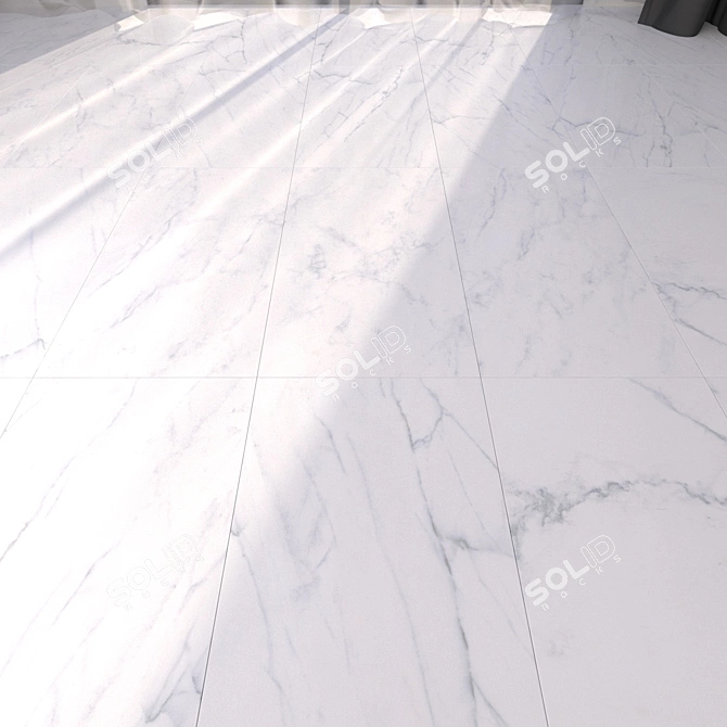 Carrara White Marble Floor Set 3D model image 1