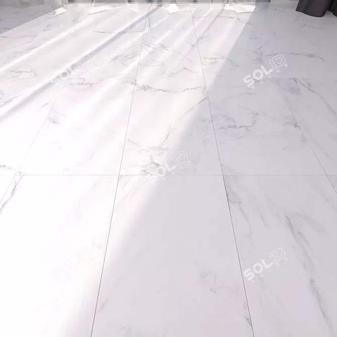 Classic Carrara White Marble Floor Set 3D model image 1