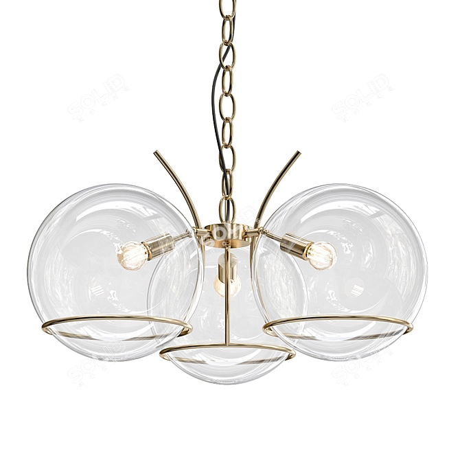 Modern Ball and String Glass Pendant 3D model image 1