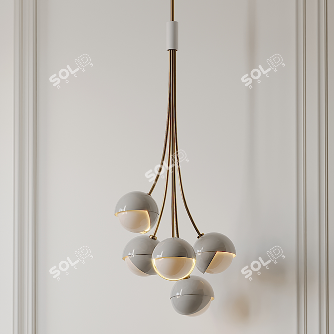 Elegant Benedict Bloom Chandelier 3D model image 2