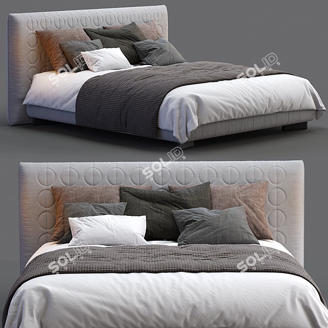 Elegant Minotti Curtis Bed 3D model image 1