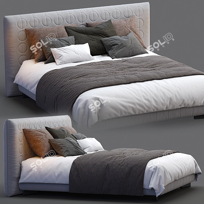 Elegant Minotti Curtis Bed 3D model image 2