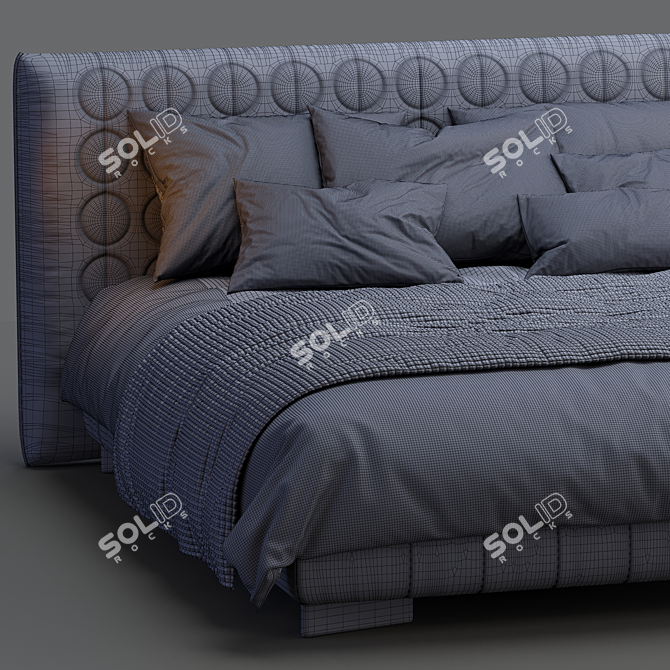 Elegant Minotti Curtis Bed 3D model image 4