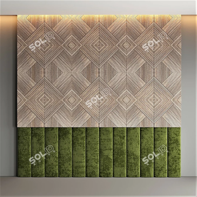 Noa Almond Olive Velvet Wall Solution 3D model image 1