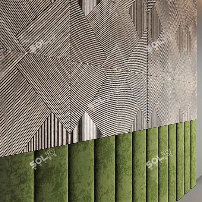 Noa Almond Olive Velvet Wall Solution 3D model image 2