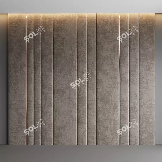 Cozy Beige Velvet Wall Panel 3D model image 1