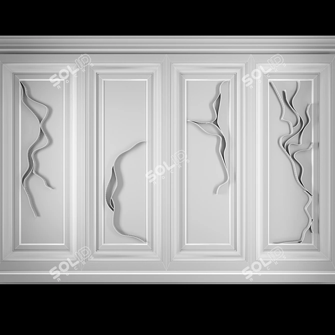 Wave Design Stainless Steel Wall Panel 3D model image 4