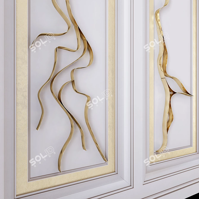 Wave Form Decorative Wall Panel 3D model image 3