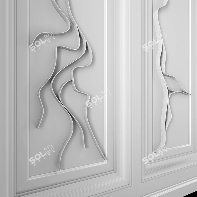 Wave Form Decorative Wall Panel 3D model image 4