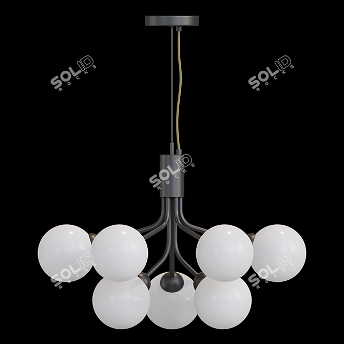 Minimalist Glass Ball Pendant Lamp 3D model image 2