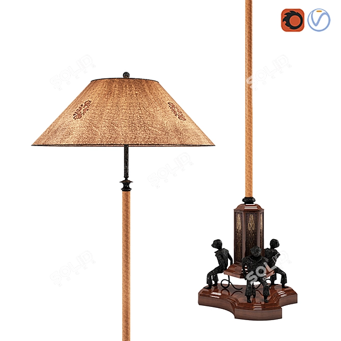 English Whimsy Floor Lamp 3D model image 2