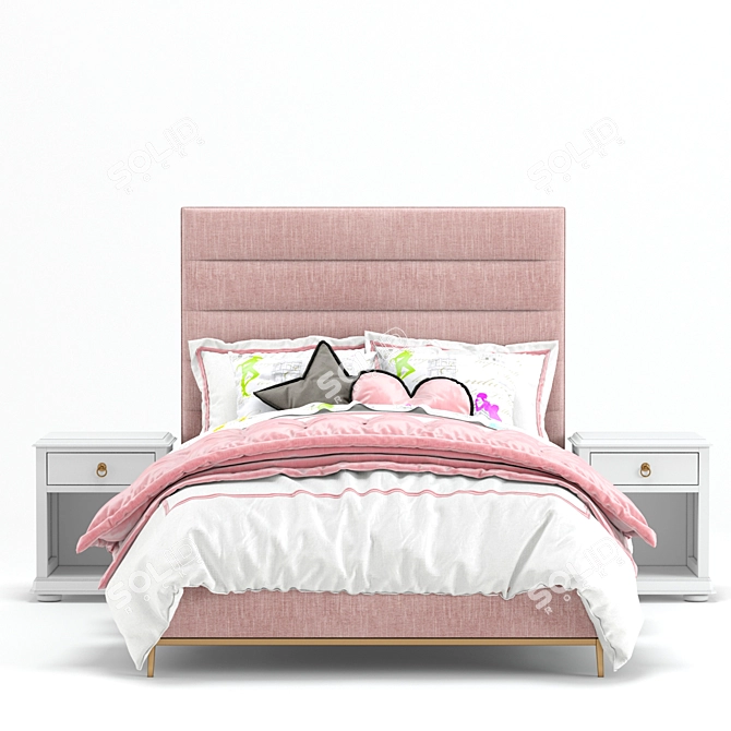Elegant Pfeiffer Bed for Kids 3D model image 2