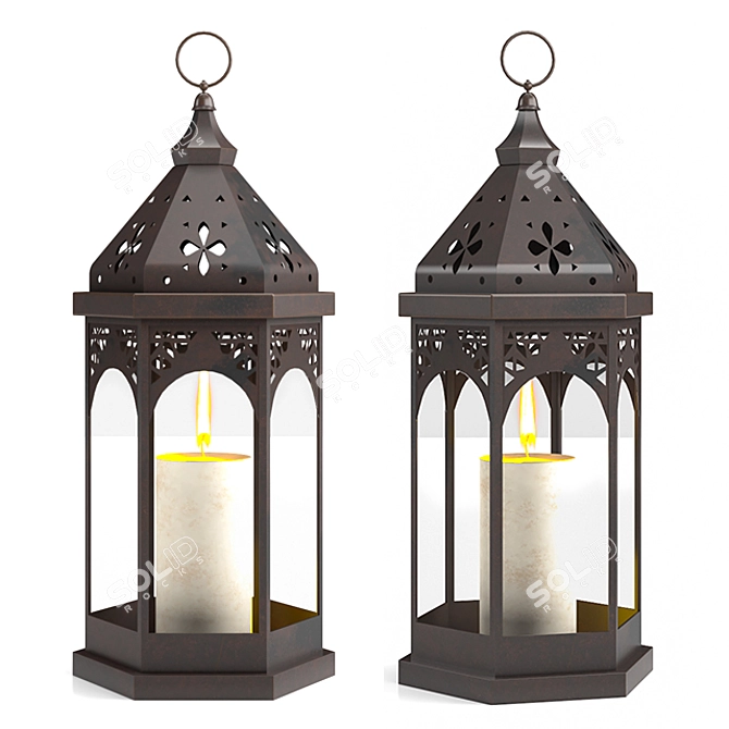 Glowing Oasis: Outdoor Lantern 3D model image 1