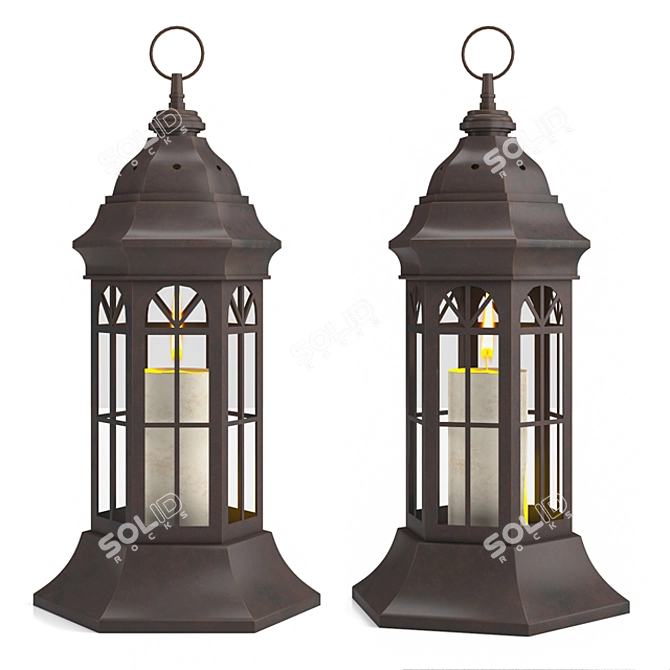 Illuminate Your Outdoors with Our Lantern 3D model image 1