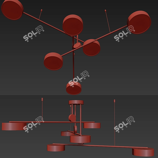 SwingLight LED Ceiling Chandelier 3D model image 3