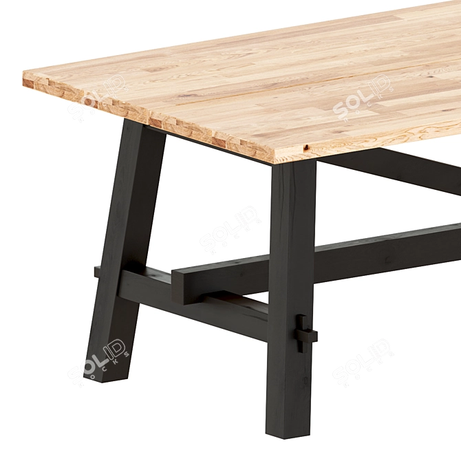 Acacia Dining Set: Table & Chairs 3D model image 3