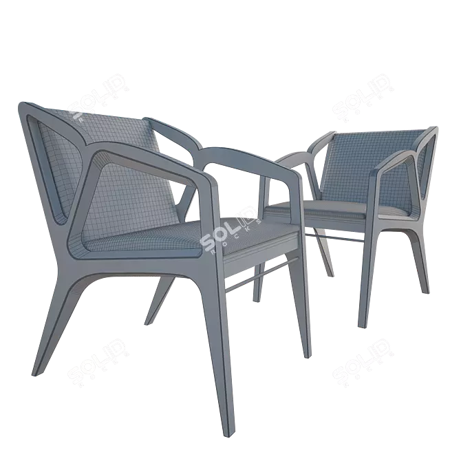 Modern Crystal Chair 3D model image 2