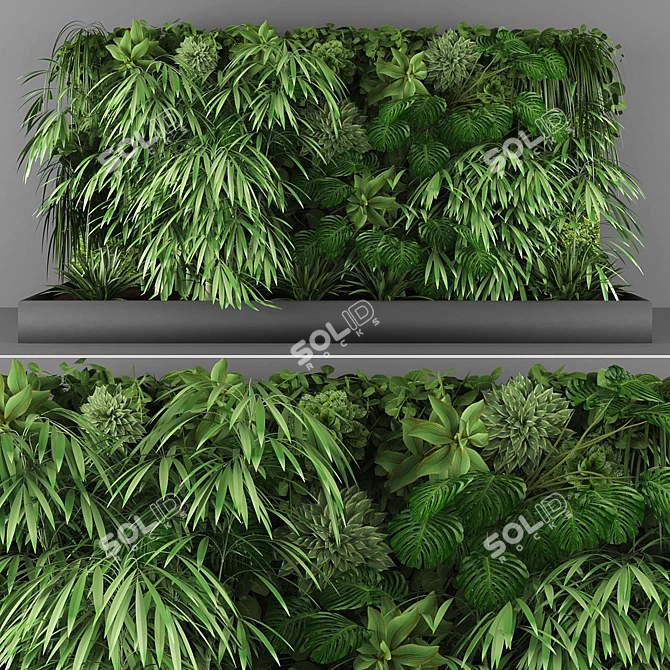 Vertical Green Wall: Creating Living Art 3D model image 1