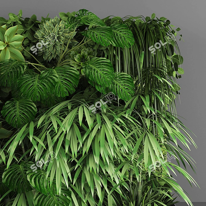 Vertical Green Wall: Creating Living Art 3D model image 2