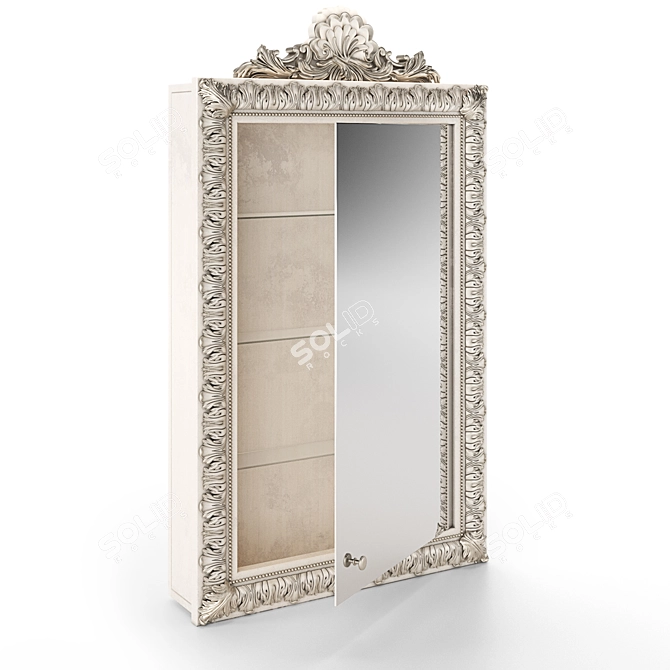 Handcrafted Mirror Bookcase: Laura Romano Home 3D model image 2