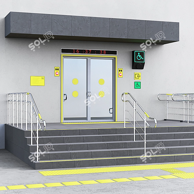 Accessible Building Entrance for Disabled - Part 2 3D model image 13