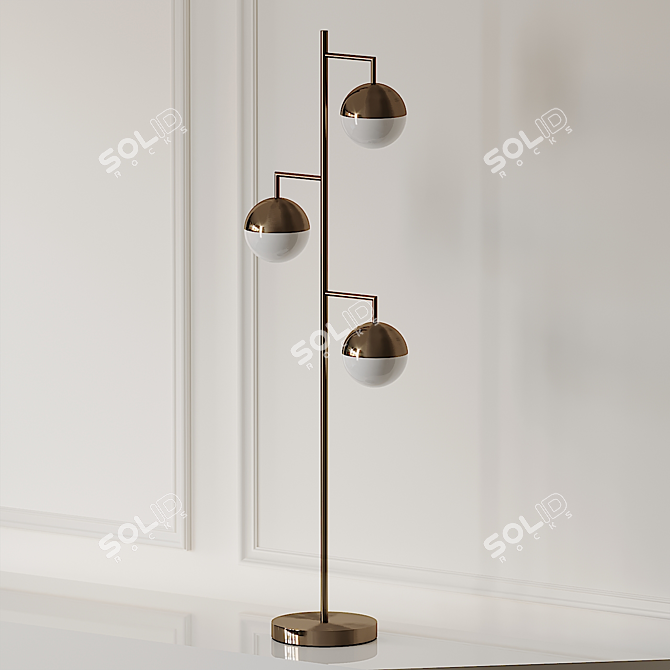 Illuminating Elegance: ORBS CHAMPAGNE Floor Lamp 3D model image 1