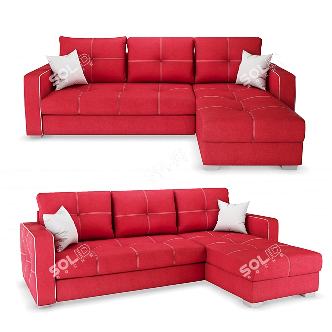 Convertible Corner Sofa Bed 3D model image 1