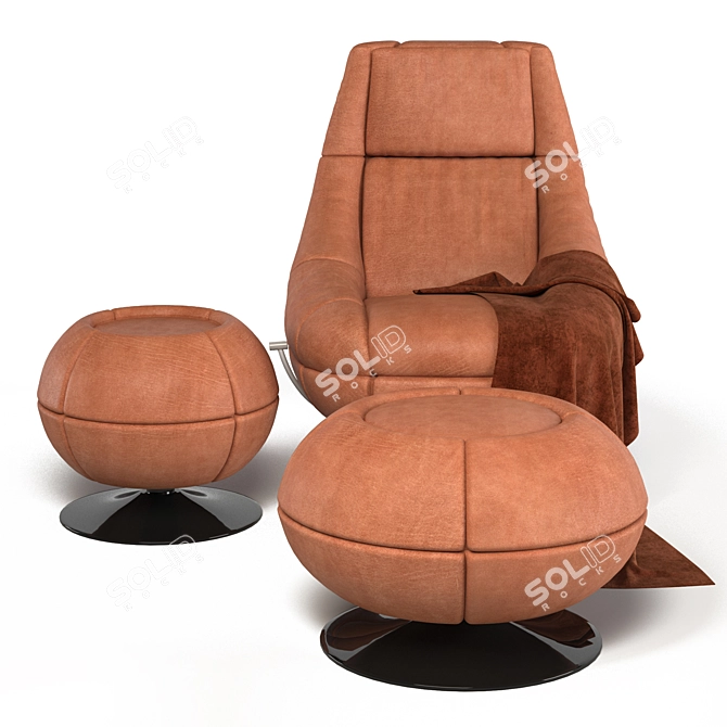 Luxurious DS166 Leather Lounge Chair 3D model image 2