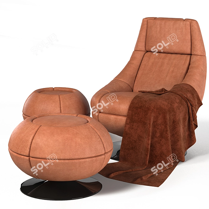 Luxurious DS166 Leather Lounge Chair 3D model image 3