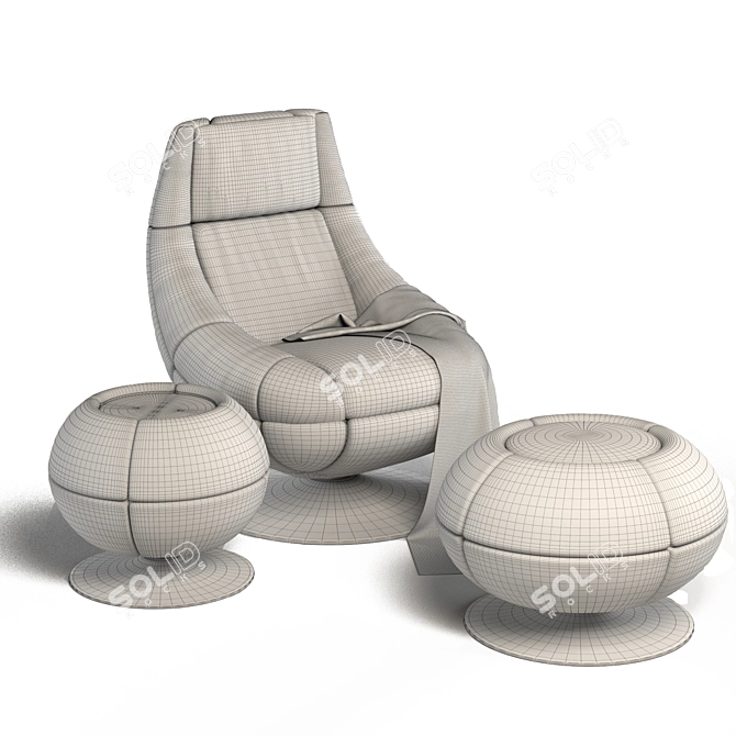 Luxurious DS166 Leather Lounge Chair 3D model image 4