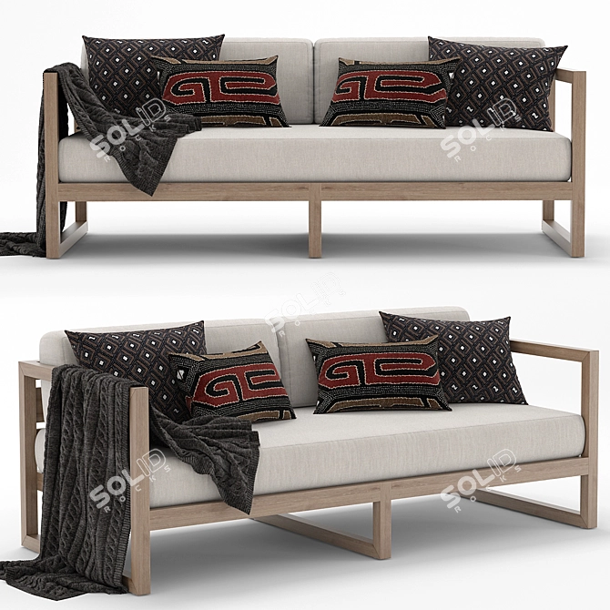 Aegean Outdoor Sofa: Comfort and Elegance 3D model image 1