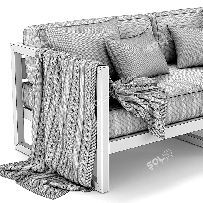 Aegean Outdoor Sofa: Comfort and Elegance 3D model image 3