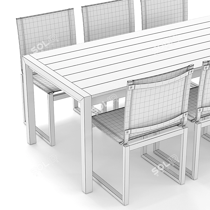 Sleek Aegean Outdoor Dining Set 3D model image 4